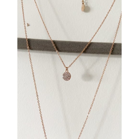 Double layer gold pendent necklace - Picture 2 of 4